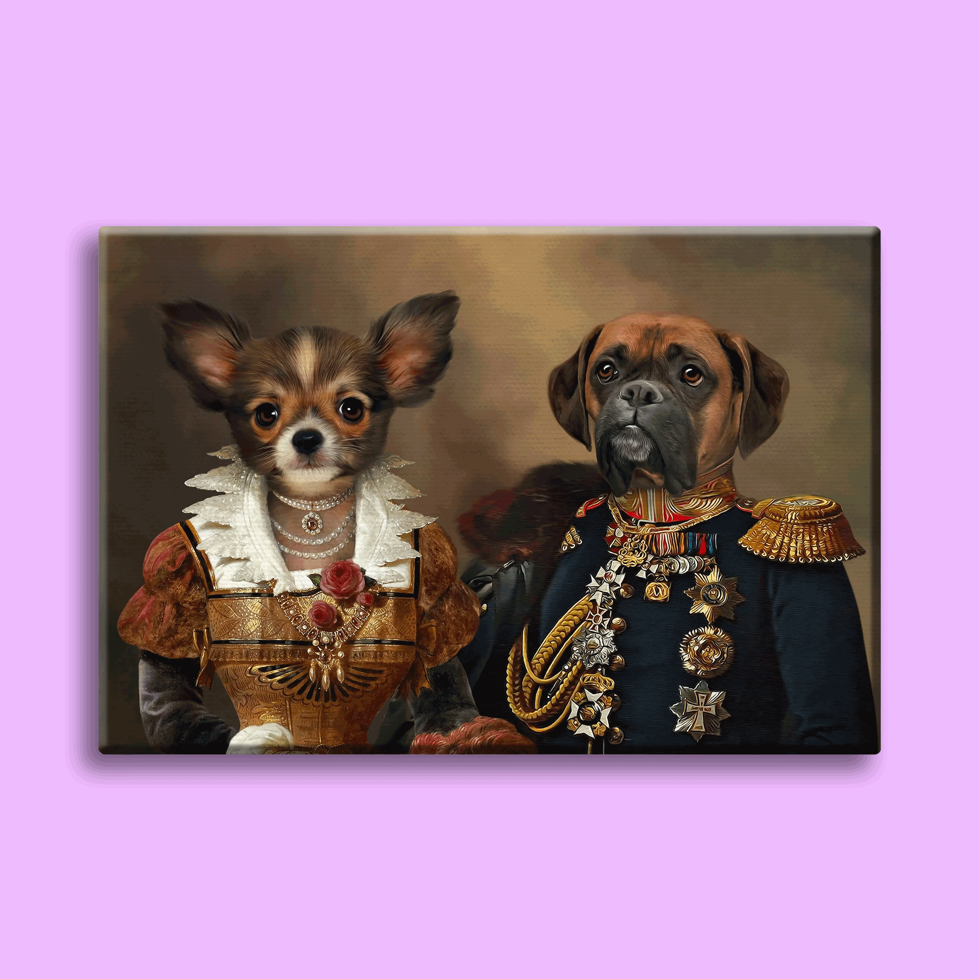 Imperial Companions – Custom Royal Multi-Pet Portrait